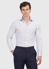 Lila Düz Slim Fit Uzun Dokuma Klasik %100 Pamuk Gömlek