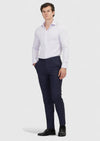 Lila Düz Slim Fit Uzun Dokuma Klasik %100 Pamuk Gömlek