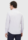 Lila Düz Slim Fit Uzun Dokuma Klasik %100 Pamuk Gömlek