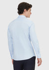 Koyu Mavi Düz Slim Fit Uzun Dokuma Klasik %100 Pamuk Gömlek