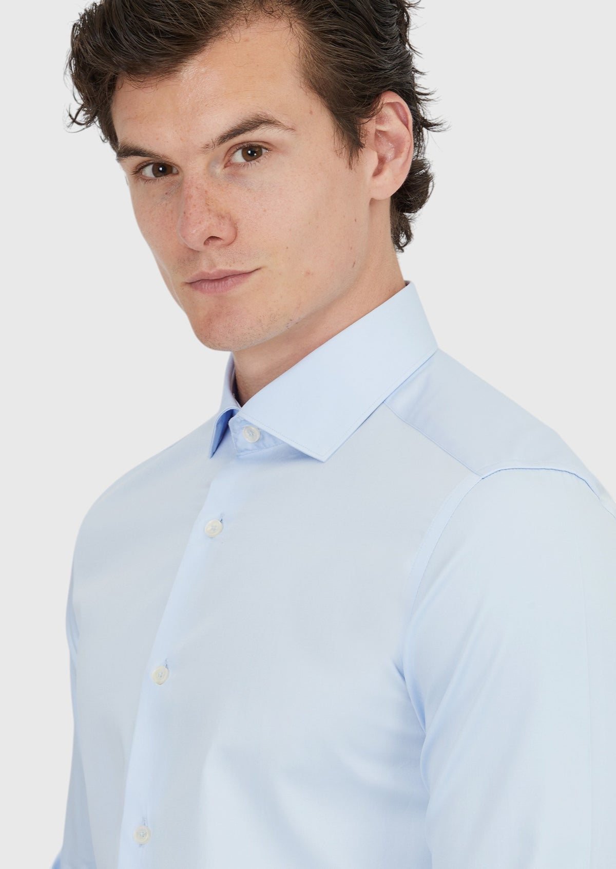Koyu Mavi Düz Slim Fit Uzun Dokuma Klasik %100 Pamuk Gömlek
