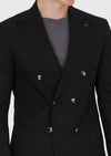 Siyah Zeroweight Slim Fit Keten Karışımlı Ceket