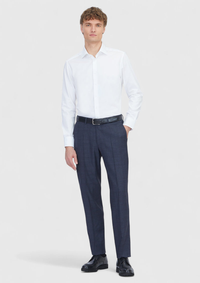 Beyaz Düz Slim Fit Uzun Dokuma Klasik %100 Pamuk Gömlek