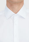 Beyaz Düz Slim Fit Uzun Dokuma Klasik %100 Pamuk Gömlek