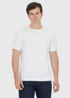 Beyaz Düz Bisiklet Yaka %100 Pamuk T-Shirt