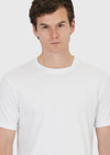 Beyaz Düz Bisiklet Yaka %100 Pamuk T-Shirt