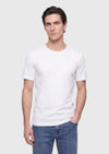 Beyaz Düz Bisiklet Yaka %100 Pamuk T-Shirt