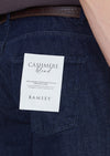 Lacivert Düz Slim Fit Denim Pamuk Karışımlı Pantolon