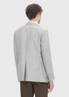 Bej Desenli Zeroweight Slim Fit İpek Karışımlı Ceket