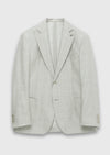 Bej Desenli Zeroweight Slim Fit İpek Karışımlı Ceket
