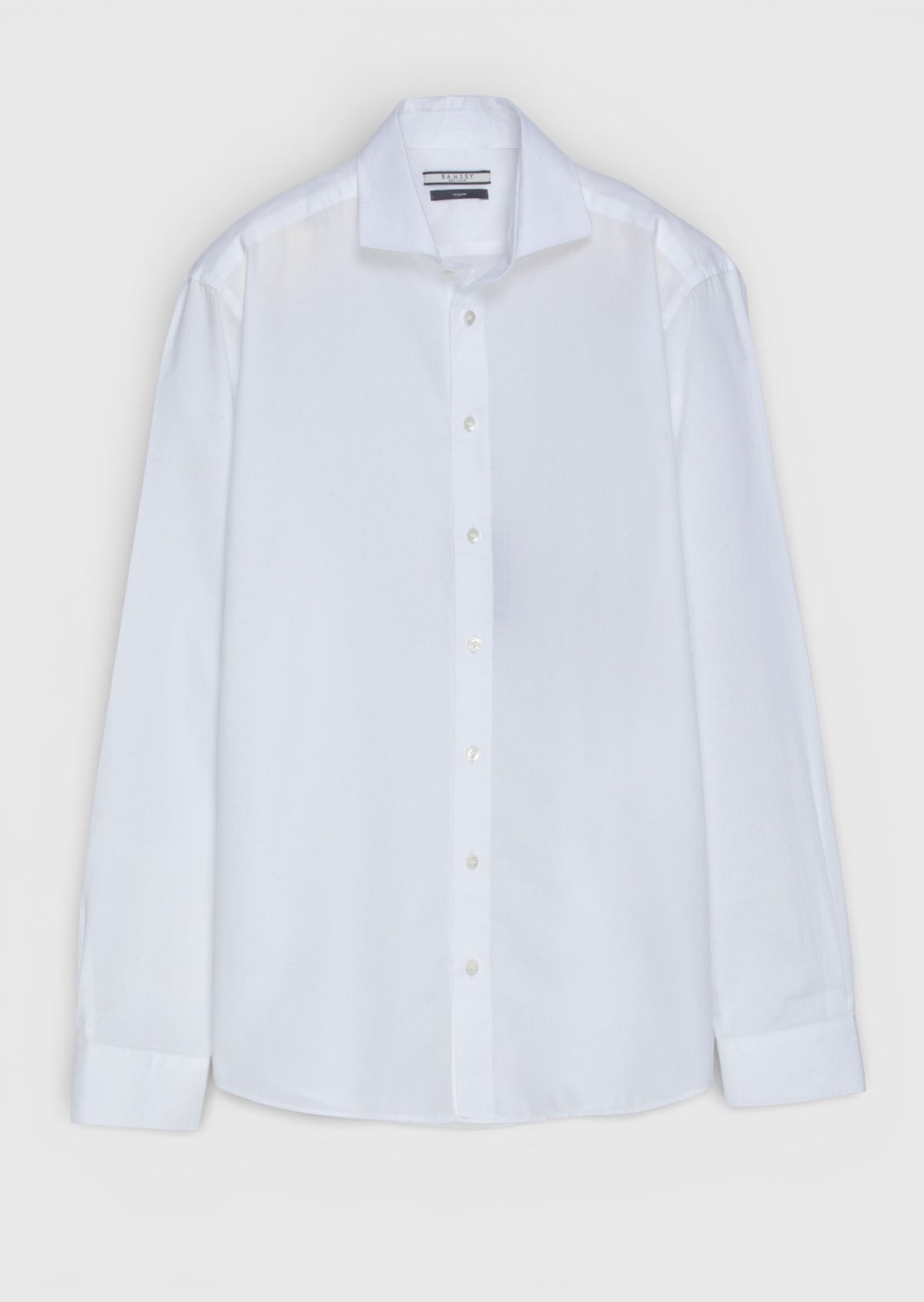 Beyaz Düz Casual Fit Uzun Dokuma Casual %100 Pamuk Gömlek