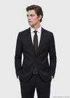 Siyah Düz Thin&taller Slim Fit %100 Yün Takım Elbise