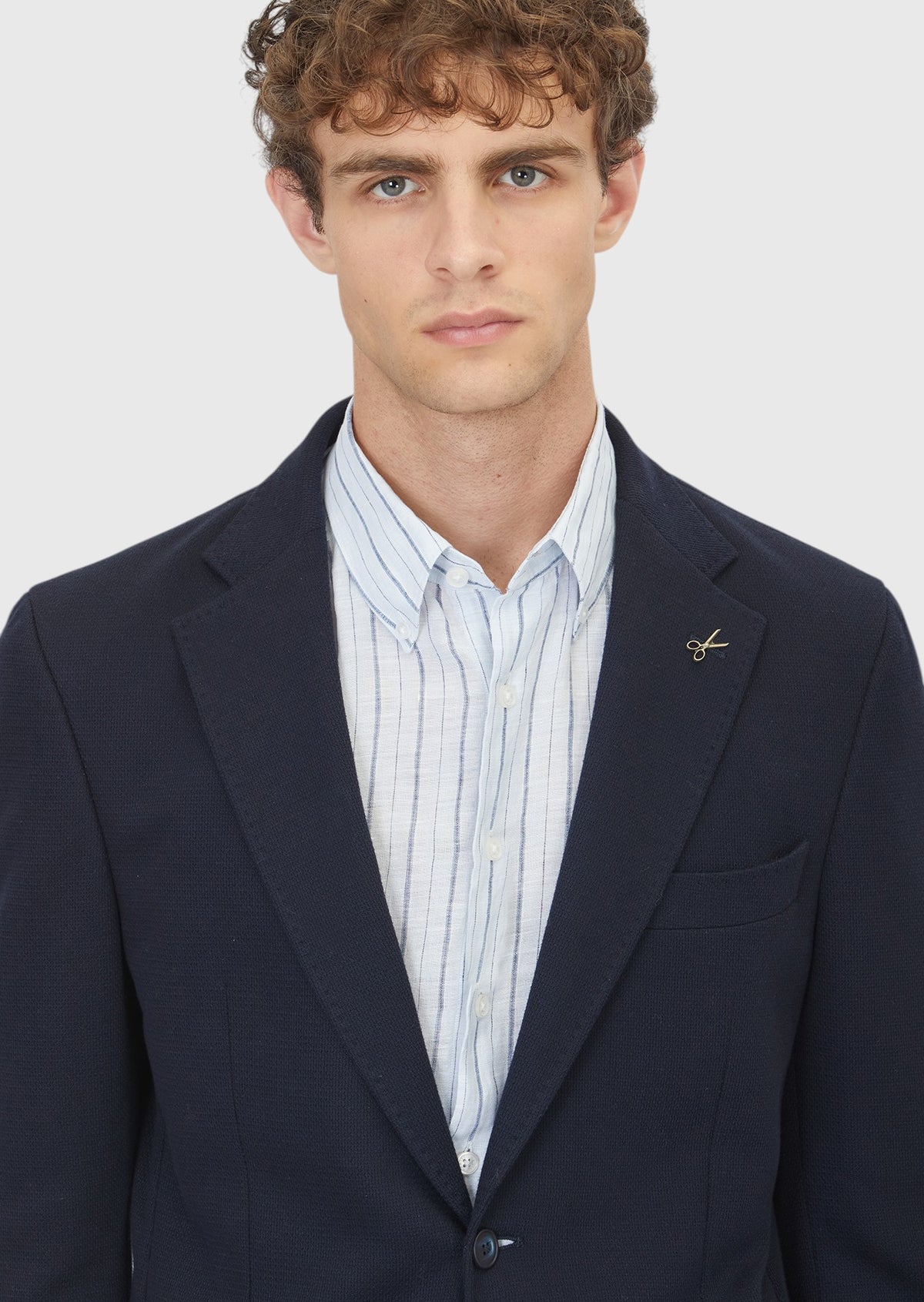 Lacivert Shirt Shoulder Slim Fit %100 Pamuk Örme Ceket