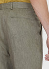 Haki Dokuma Regular Fit Casual %100 Keten Pantolon