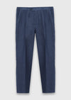 Açık Lacivert Dokuma Comfort Fit Casual %100 Keten Pantolon