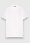 Ekru Düz İpek Karışımlı T-Shirt