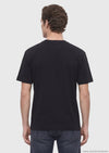 Siyah Düz İpek Karışımlı T-Shirt