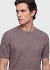 Mürdüm Jakarlı %100 Pamuk T-Shirt