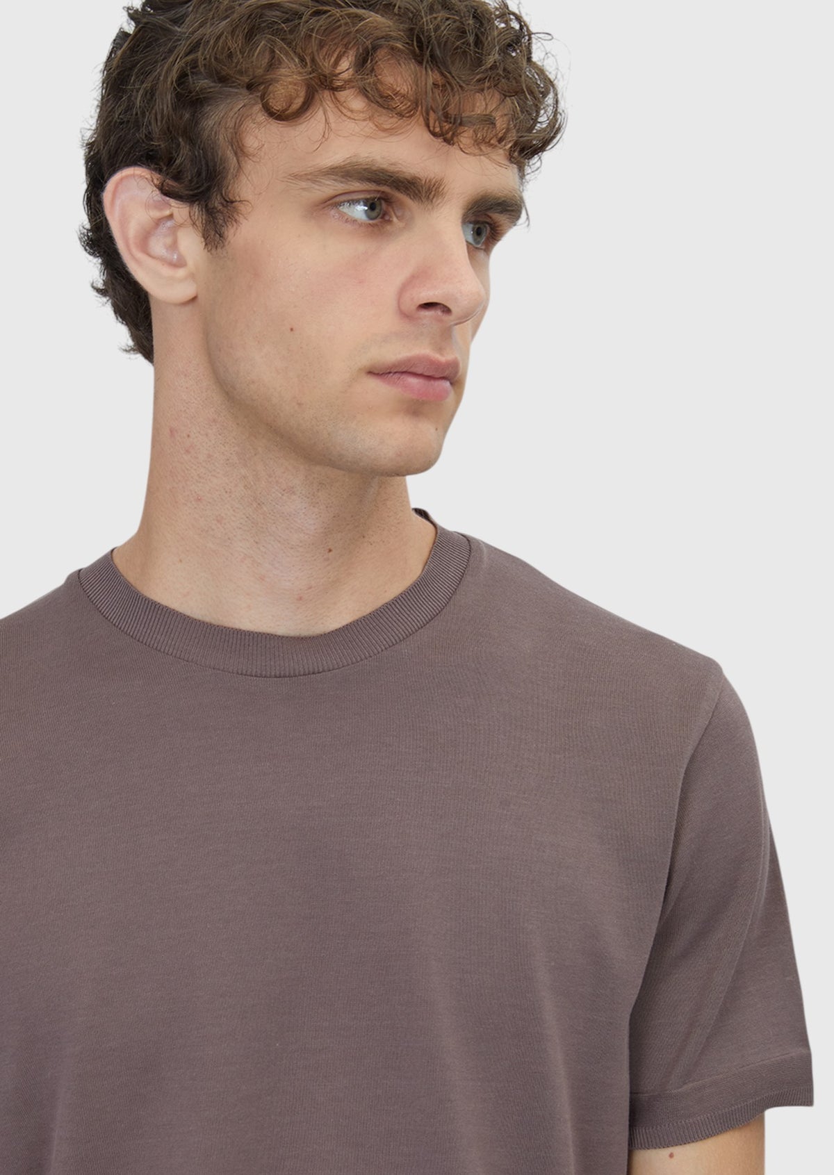 Mürdüm Düz %100 Pamuk T-Shirt