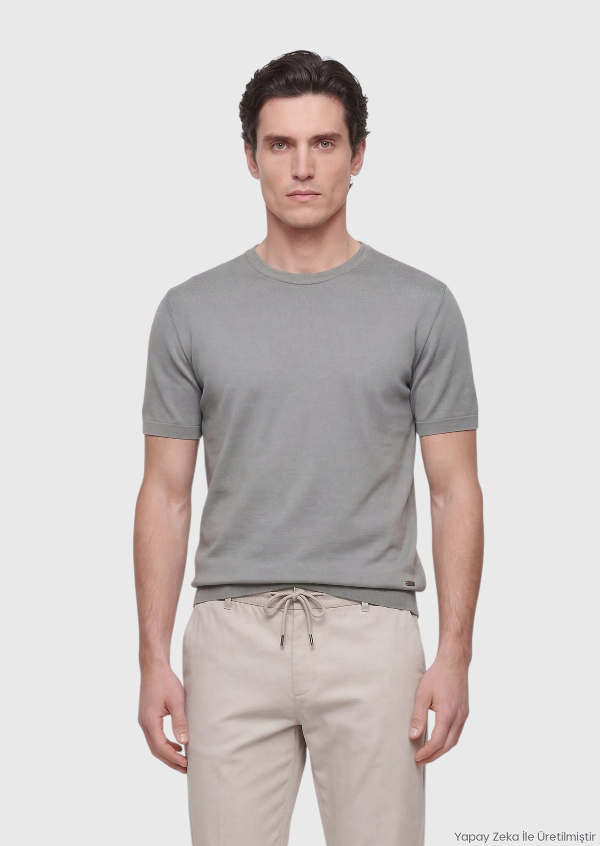 Vizon Düz %100 Pamuk T-Shirt