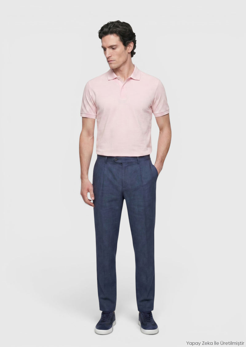 Pembe Düz %100 Pamuk T-Shirt