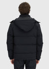 Siyah Regular Fit Kapüşonlu Casual Dokuma Mont