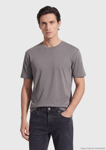 Gri Düz T-Shirt