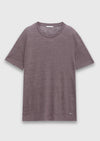 Mürdüm Düz %100 Keten T-Shirt