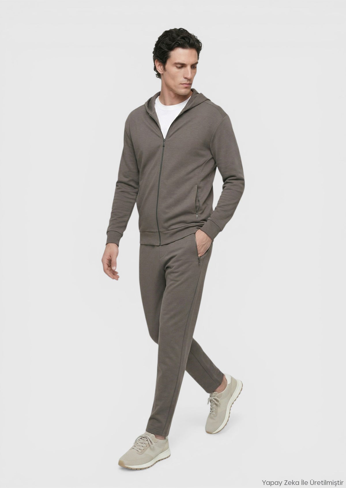 Mürdüm Kapüşonlu Düz Sweatshırt