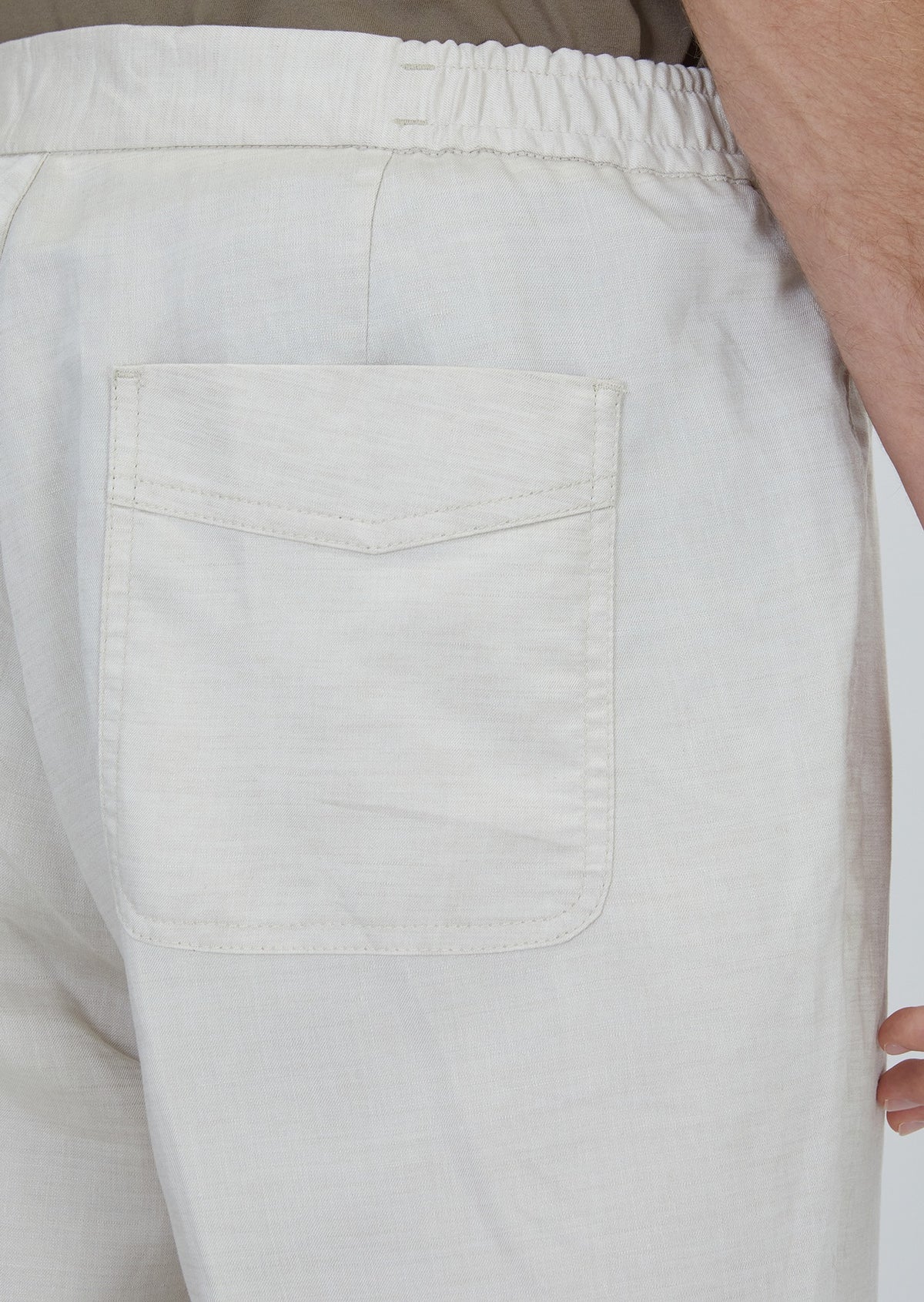 Bej Düz Dokuma Jogging Fit Casual Keten Karışımlı Pantolon