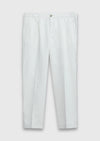 Bej Düz Dokuma Jogging Fit Casual Keten Karışımlı Pantolon