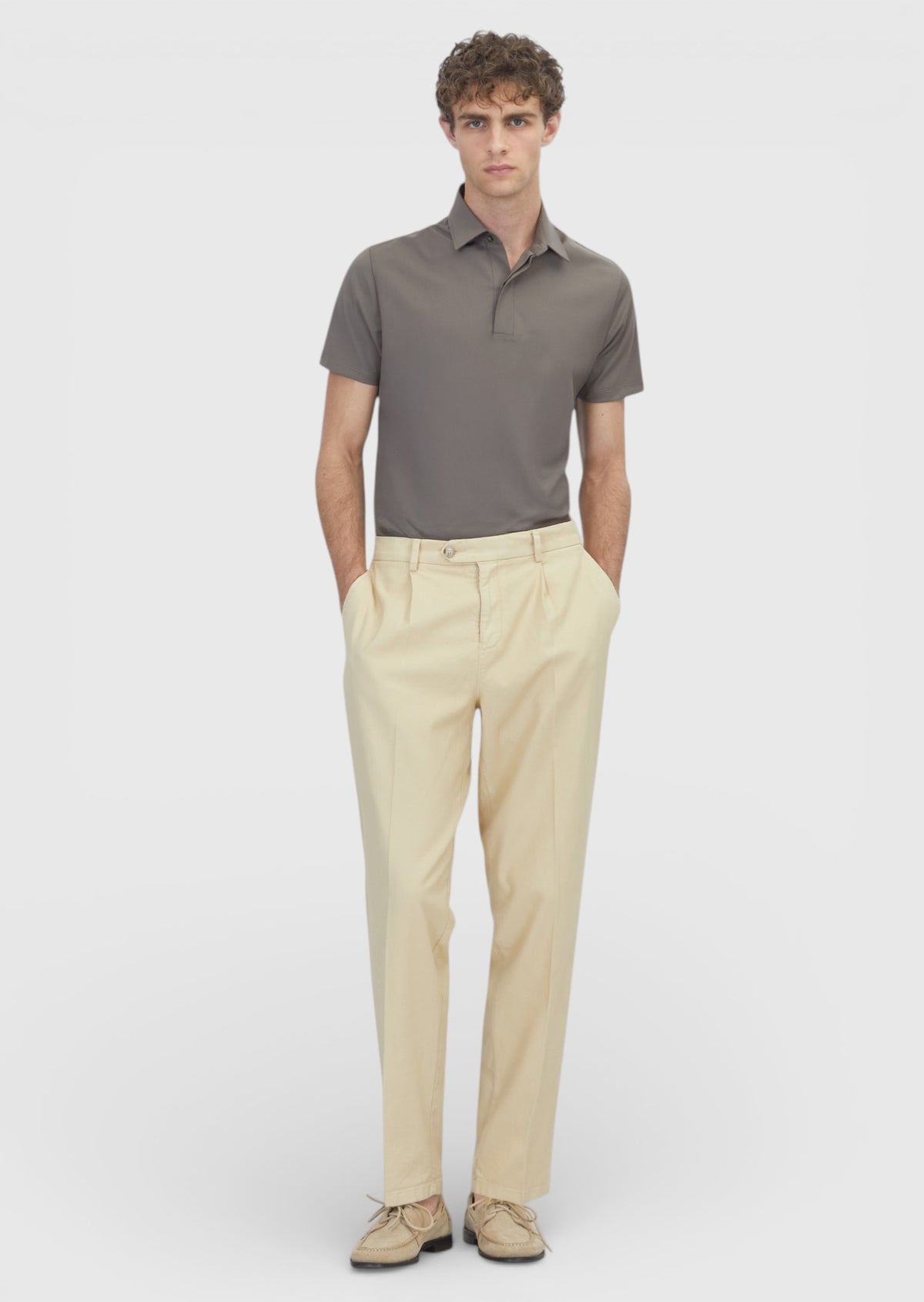 Yellow Weaving Regular Fit Casual Cotton Blended Trousers