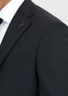 Antrasit Çizgili Modern Fit Yün Karışımlı Takım Elbise