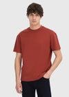 Bordo Düz Bisiklet Yaka %100 Pamuk T-Shirt