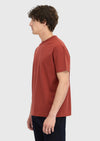 Bordo Düz Bisiklet Yaka %100 Pamuk T-Shirt