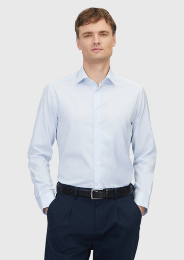Açık Mavi Regular Fit Uzun Dokuma Klasik %100 Pamuk Gömlek