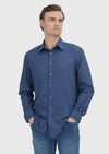 İndigo Casual Fit Uzun Dokuma Casual %100 Pamuk Gömlek