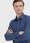 İndigo Casual Fit Uzun Dokuma Casual %100 Pamuk Gömlek