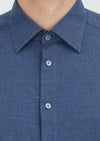 İndigo Casual Fit Uzun Dokuma Casual %100 Pamuk Gömlek