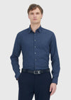 Açık Lacivert Kareli Casual Fit Uzun Dokuma Casual %100 Pamuk Gömlek