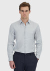 Açık Gri Desenli Casual Fit Uzun Dokuma Casual %100 Pamuk Gömlek