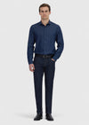 İndigo Düz Casual Fit Uzun Dokuma Casual %100 Pamuk Gömlek