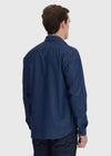 İndigo Düz Casual Fit Uzun Dokuma Casual %100 Pamuk Gömlek