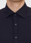Lacivert Düz Regular Fit Uzun Klasik Gömlek