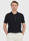 Siyah Düz Polo Yaka %100 Pamuk T-Shirt