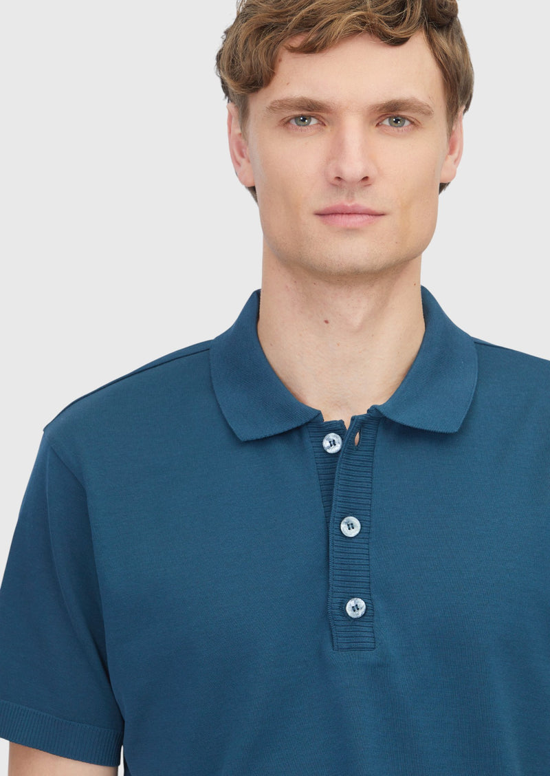 Petrol Düz Polo Yaka %100 Pamuk T-Shirt