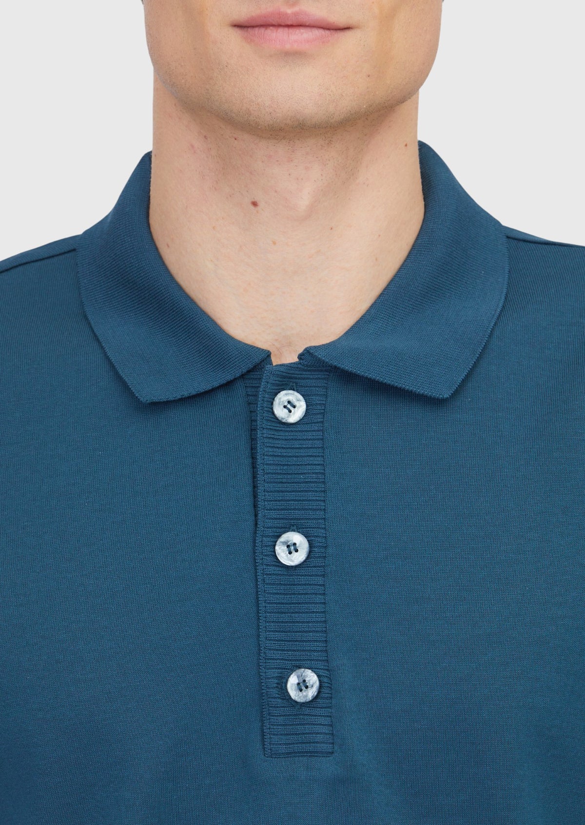 Petrol Düz Polo Yaka %100 Pamuk T-Shirt