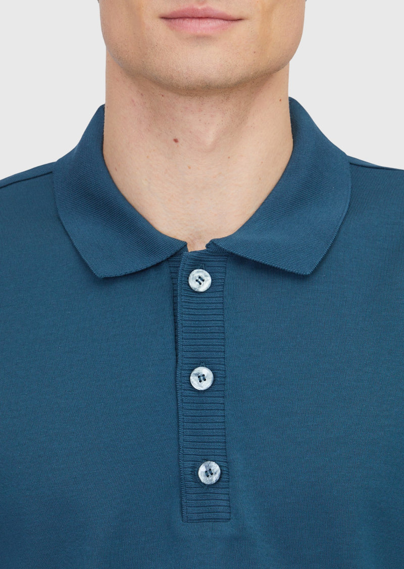 Petrol Düz Polo Yaka %100 Pamuk T-Shirt
