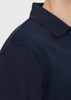 Lacivert Polo Yaka Düz Sweatshırt
