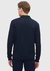 Lacivert Polo Yaka Düz Sweatshırt